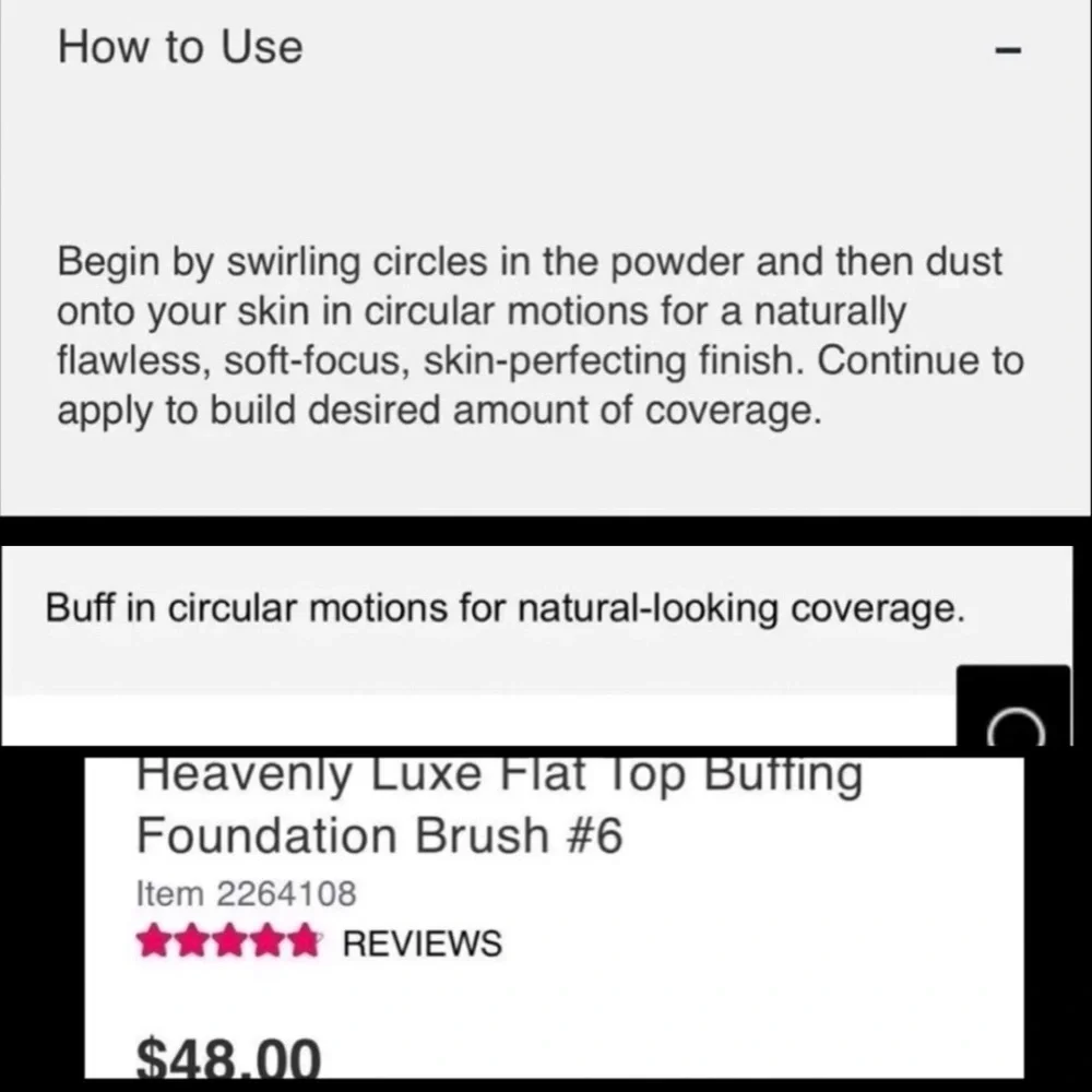 IT  #6 Flat Top Buffing Foundation Brush   ~NEW~
